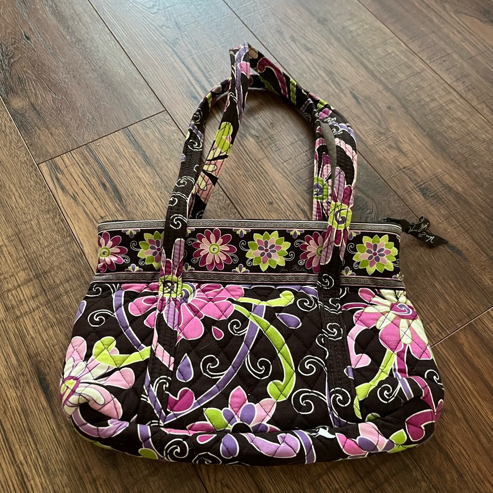 Vera Bradley purple punch small zip tote bag